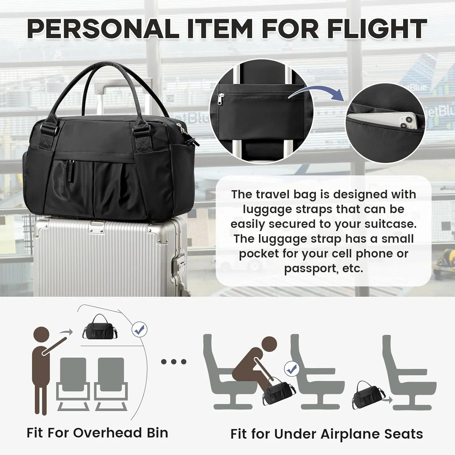 Small Gym Bag for Women, Travel Duffle Bag with Shoe Compartment, Carry on Weekender Bags Waterproof Overnight Bags Bolso de Viaje