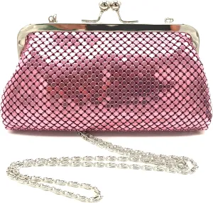 Small Women Clutch Metal Mesh Evening Purse for Party prom Wedding