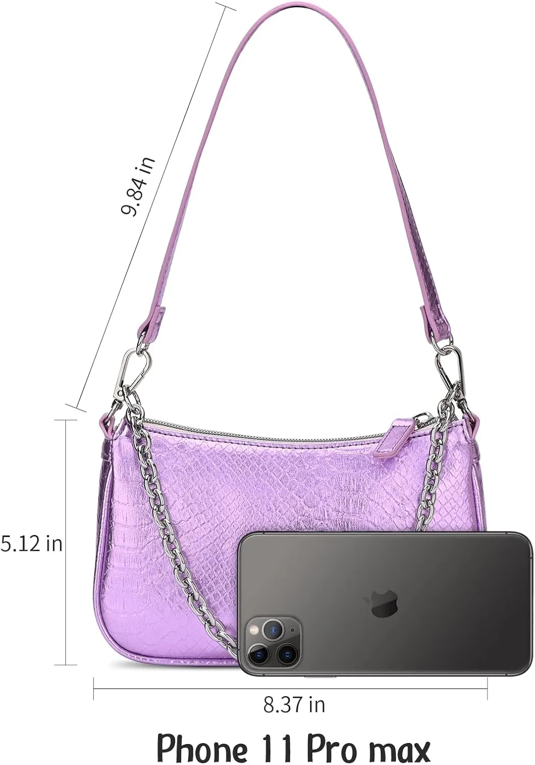 Snakeskin Shoulder Bag for Women, Small 90s Retro Clutch Purse, Mini Trendy Y2K Handbag
