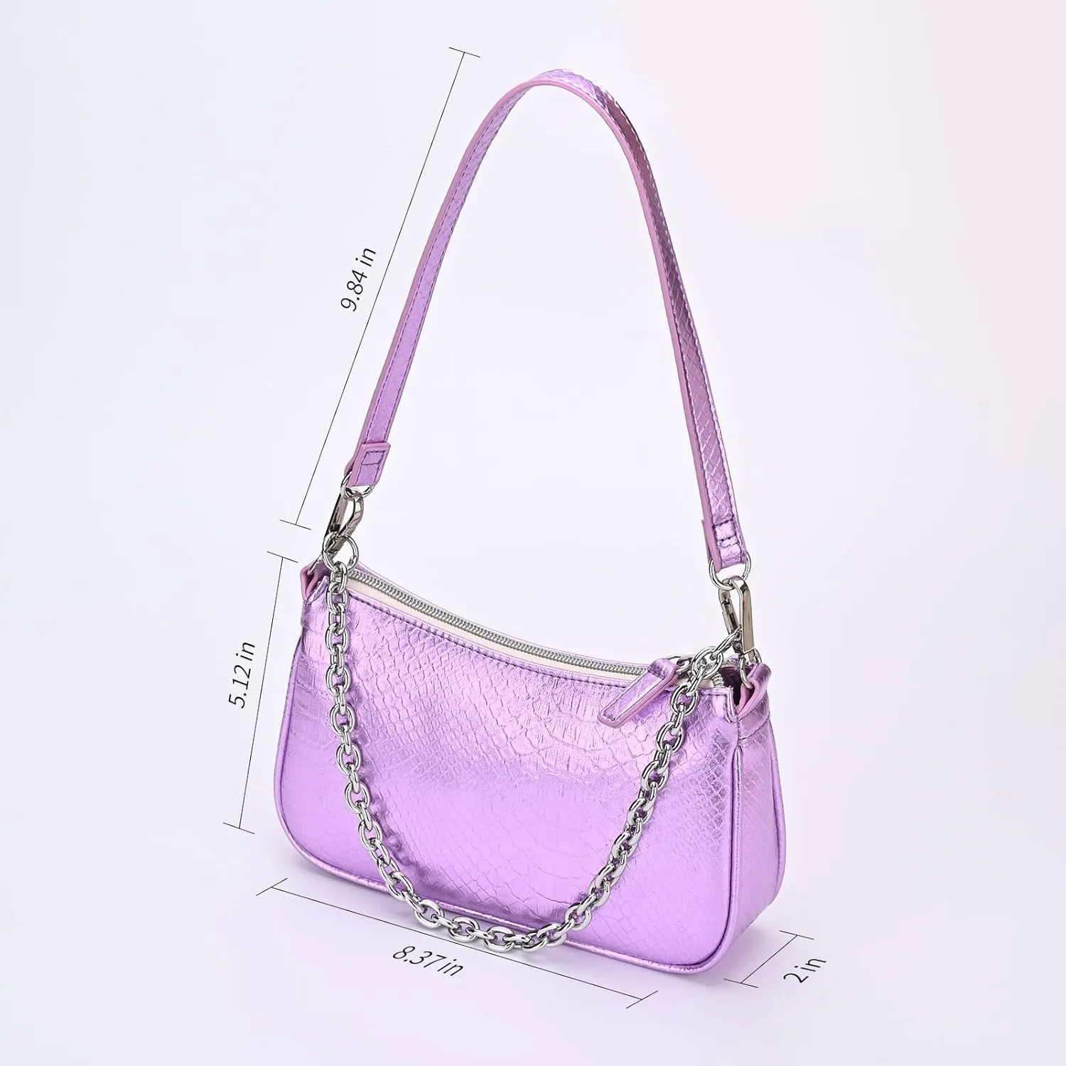Snakeskin Shoulder Bag for Women, Small 90s Retro Clutch Purse, Mini Trendy Y2K Handbag