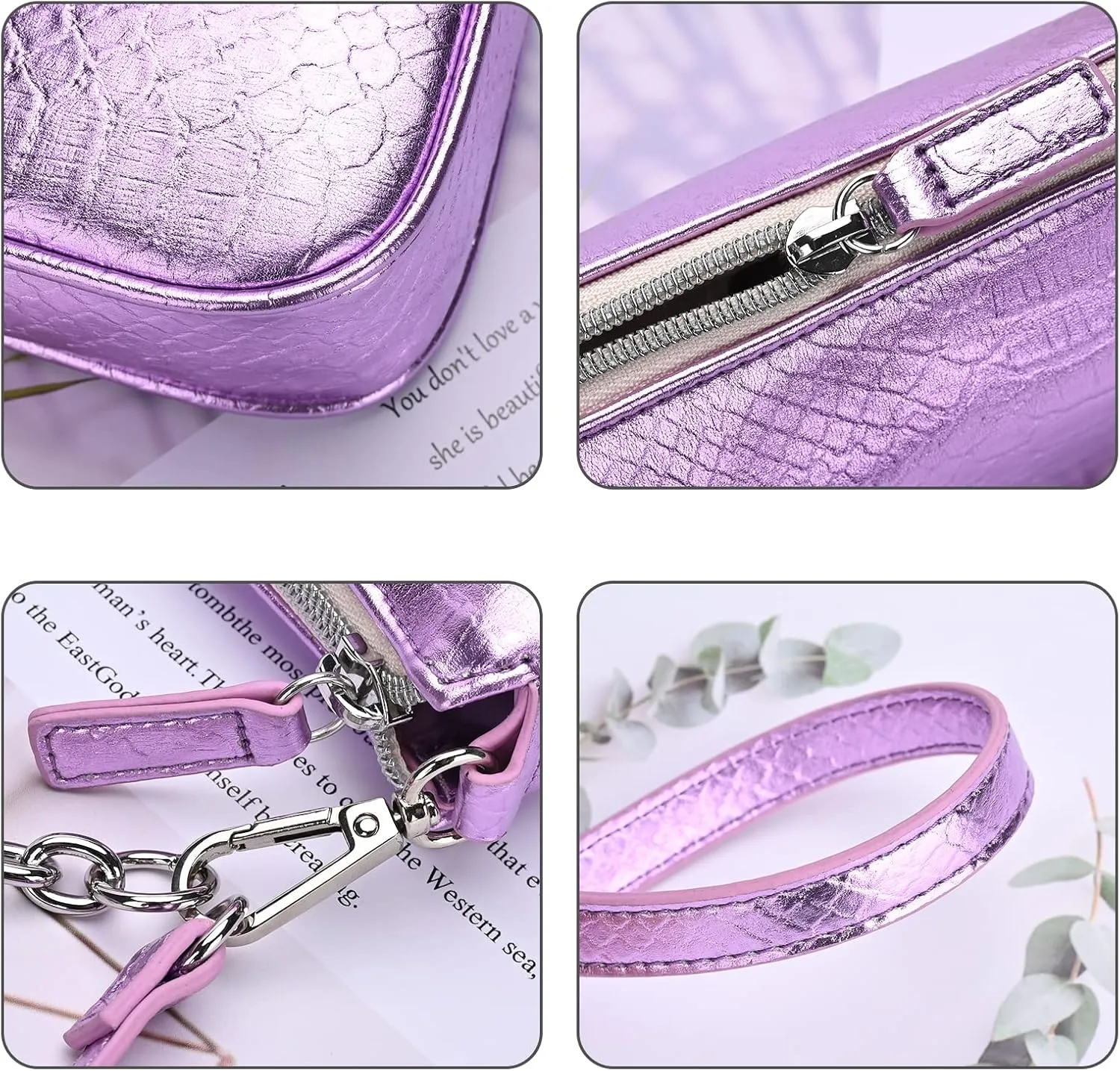 Snakeskin Shoulder Bag for Women, Small 90s Retro Clutch Purse, Mini Trendy Y2K Handbag