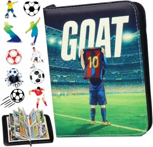 Soccer Card Binder with Sleeves 400 Pockets, Gifts for Soccer Card Collectors, Trading Card Holder Compatible with Topps Card, 50 Sleeves Card Album Card Storage Organizer