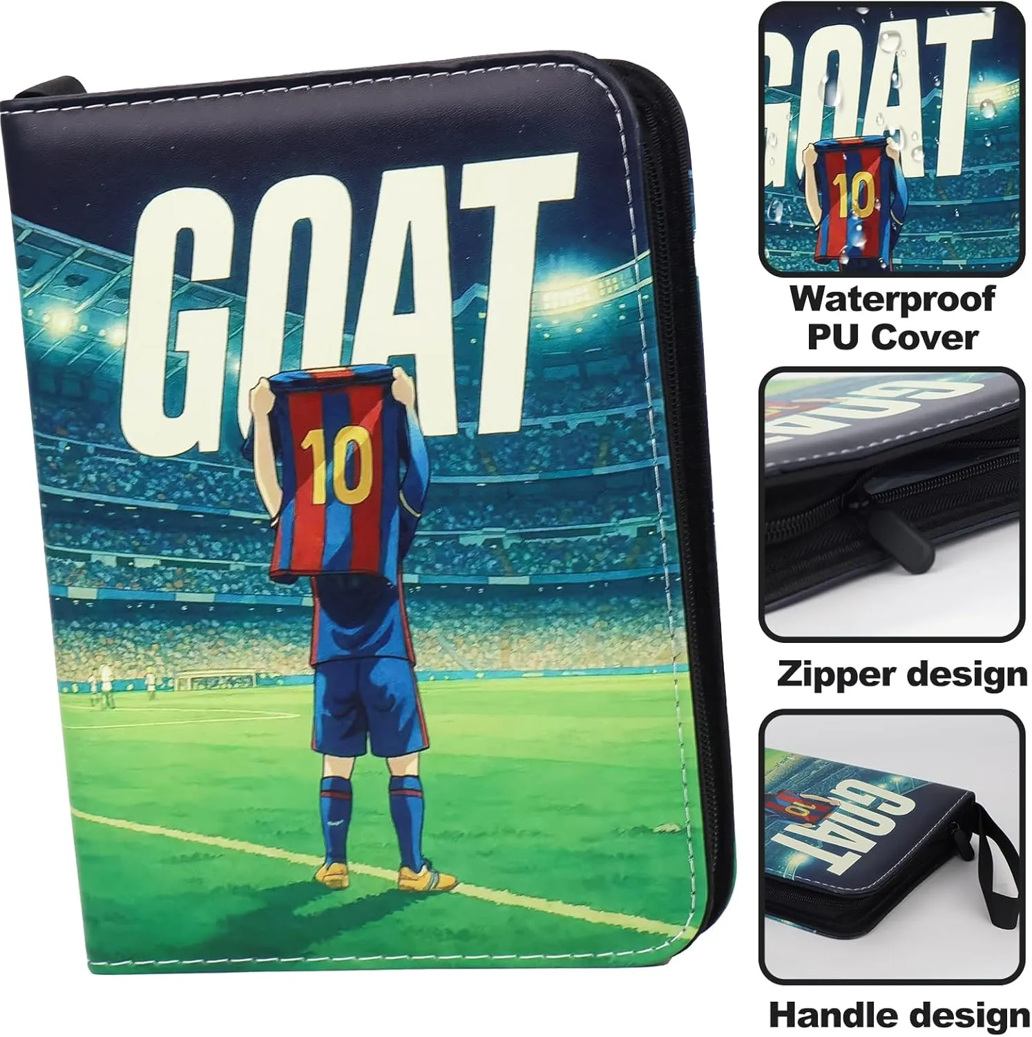 Soccer Card Binder with Sleeves 400 Pockets, Gifts for Soccer Card Collectors, Trading Card Holder Compatible with Topps Card, 50 Sleeves Card Album Card Storage Organizer