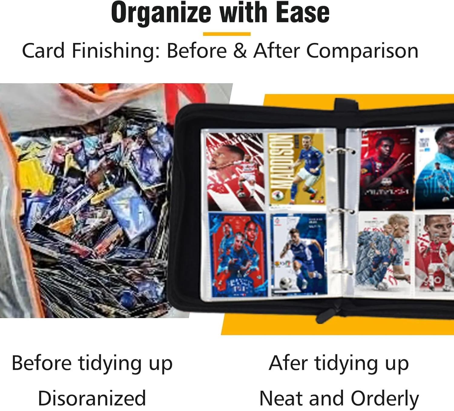 Soccer Card Binder with Sleeves 400 Pockets, Gifts for Soccer Card Collectors, Trading Card Holder Compatible with Topps Card, 50 Sleeves Card Album Card Storage Organizer