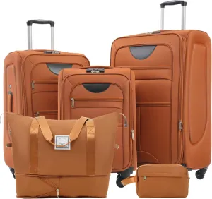 Softside Luggage Set for Stress-Free Travel, Expandable with Spinner Wheels, Includes Suitcases and Duffel Bag, Lightweight and