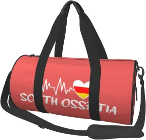 South Ossetia Heartbeat Duffel Bag Gym Bag Travel Sports Tote Large Foldable Beach Swim Yoga5