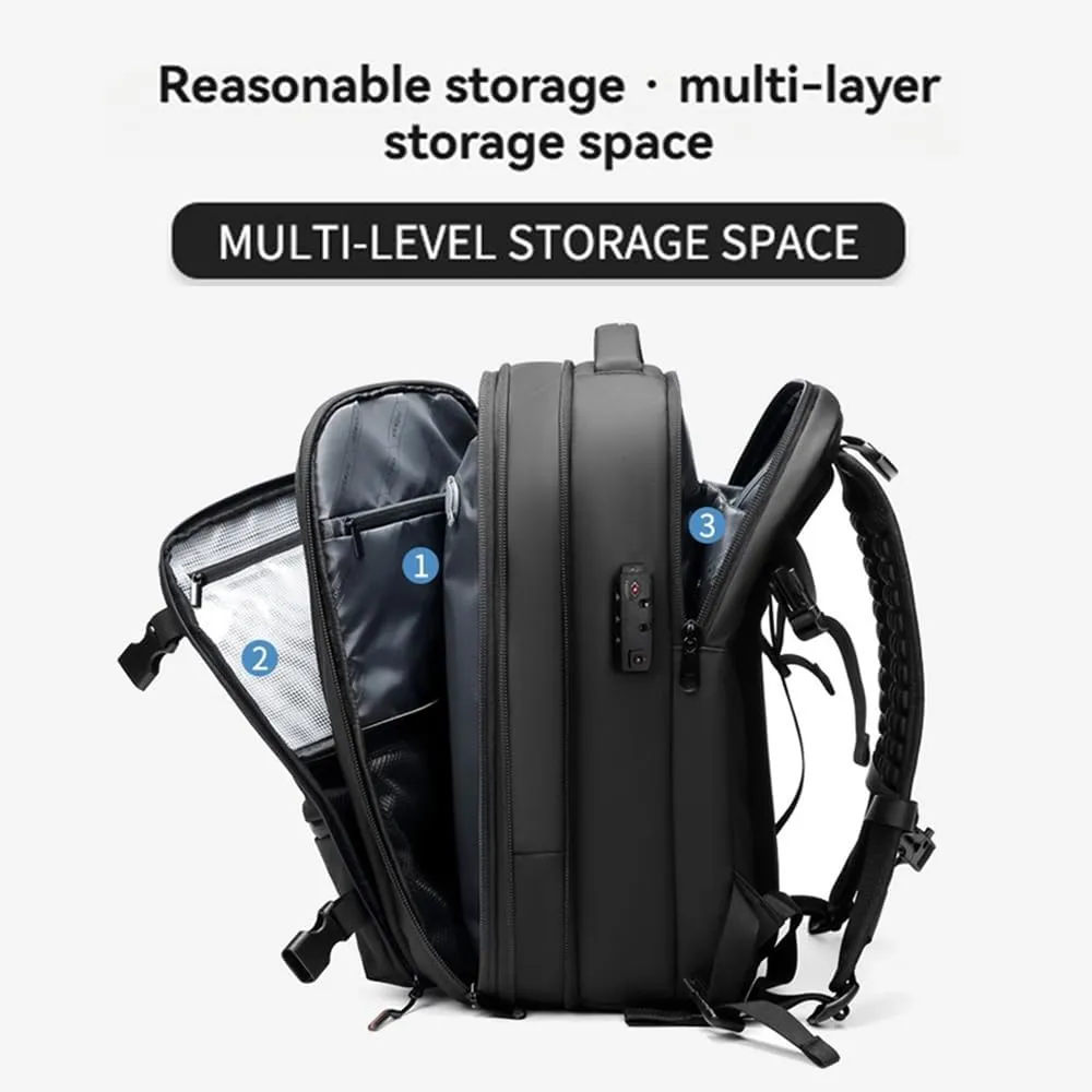 Spacevac Pro Backpack, Air Vacpack Backpack with Vacuum Seal Compression, 60L Expandable Easy Vac Travel Bag with Pump (Blue, 60L（with electric air pump)