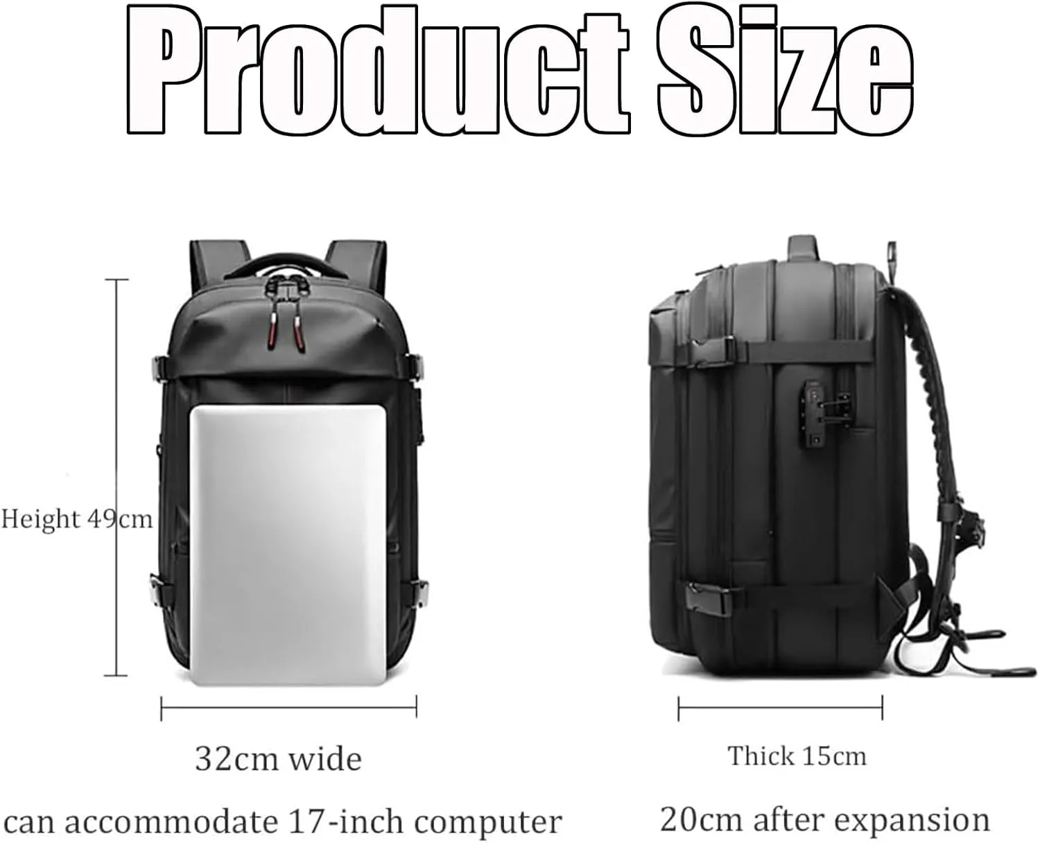 Spacevac Pro Backpack, Space Vac Pro Backpack, Spacevacpro Extra Large Vacuum Compression Travel Laptop luggage Bag/Carry-On (Prestige, Gray-A, with Pump)