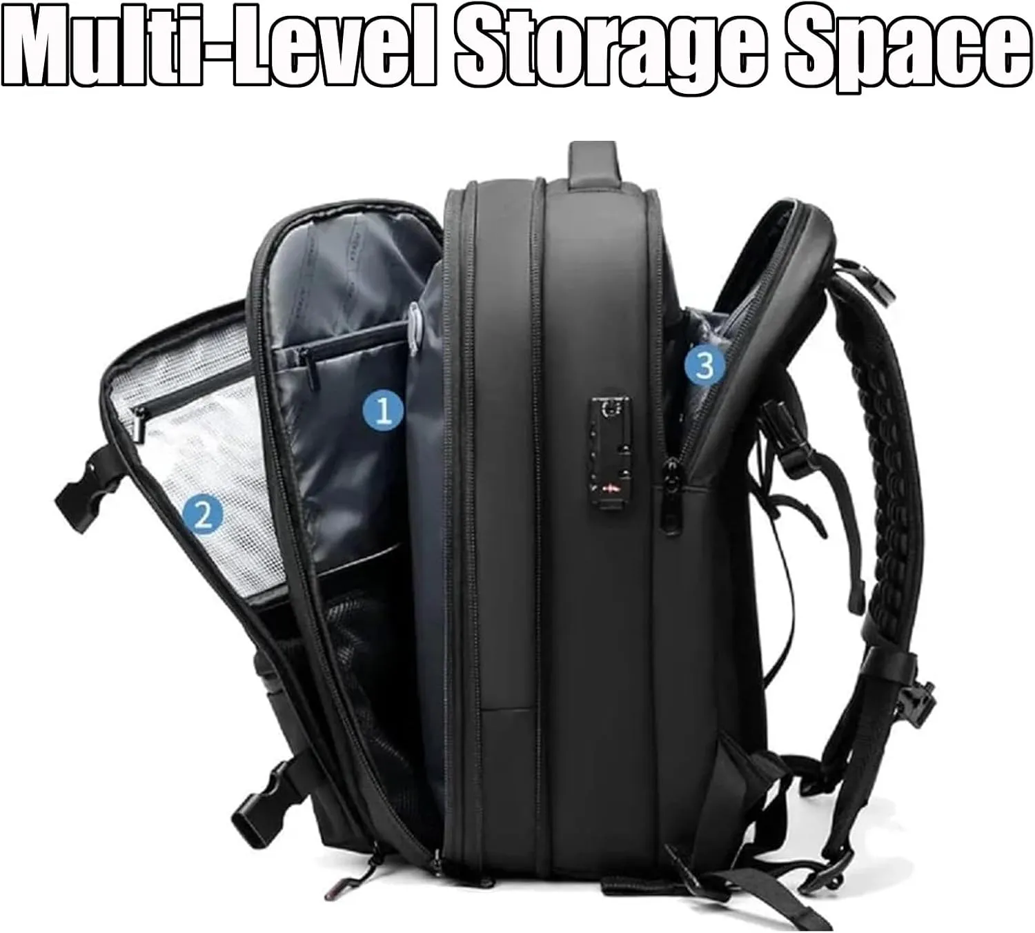 Spacevac Pro Backpack, Space Vac Pro Backpack, Spacevacpro Extra Large Vacuum Compression Travel Laptop luggage Bag/Carry-On (Prestige, Gray-A, with Pump)