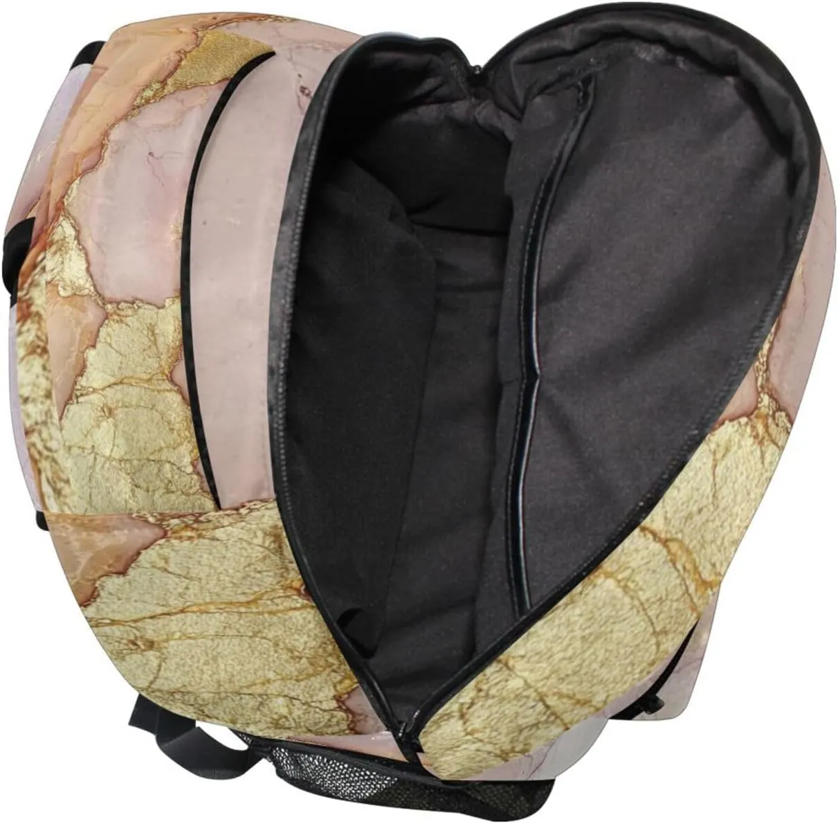 Sport Backpack for Men Women Fashion College School Computer Bag with Chest Strap for Business Work College Travel Trip Marble Blush Neutral