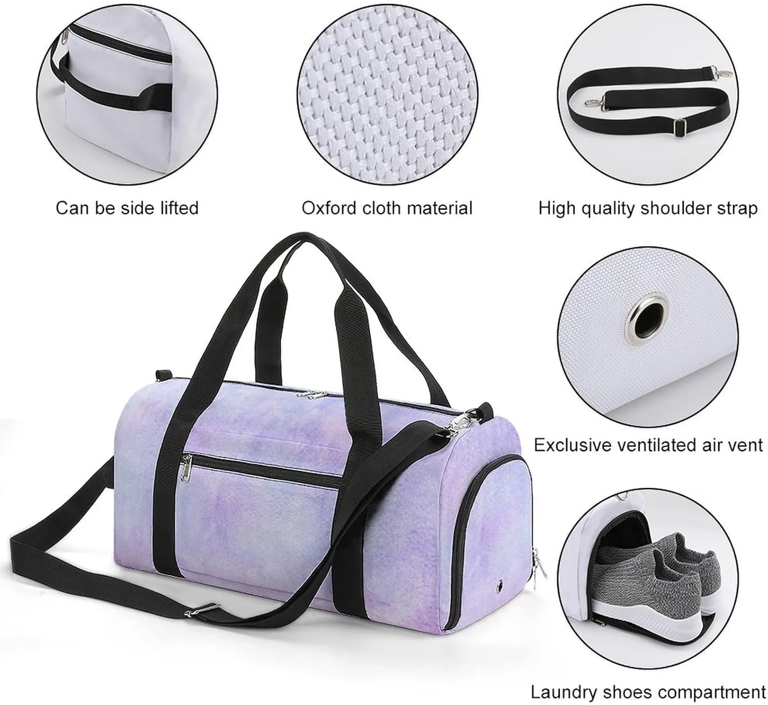 Sport Gym Duffel with Shoe Compartment Wet Pocket, Colorful-water-color Shoulder Travel Bag for Women Men, style-4