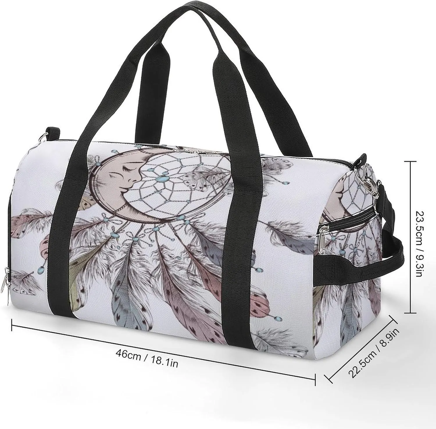 Sport Gym Duffel with Shoe Compartment Wet Pocket, Dream-catcher-print Shoulder Travel Bag for Women Men, style-4