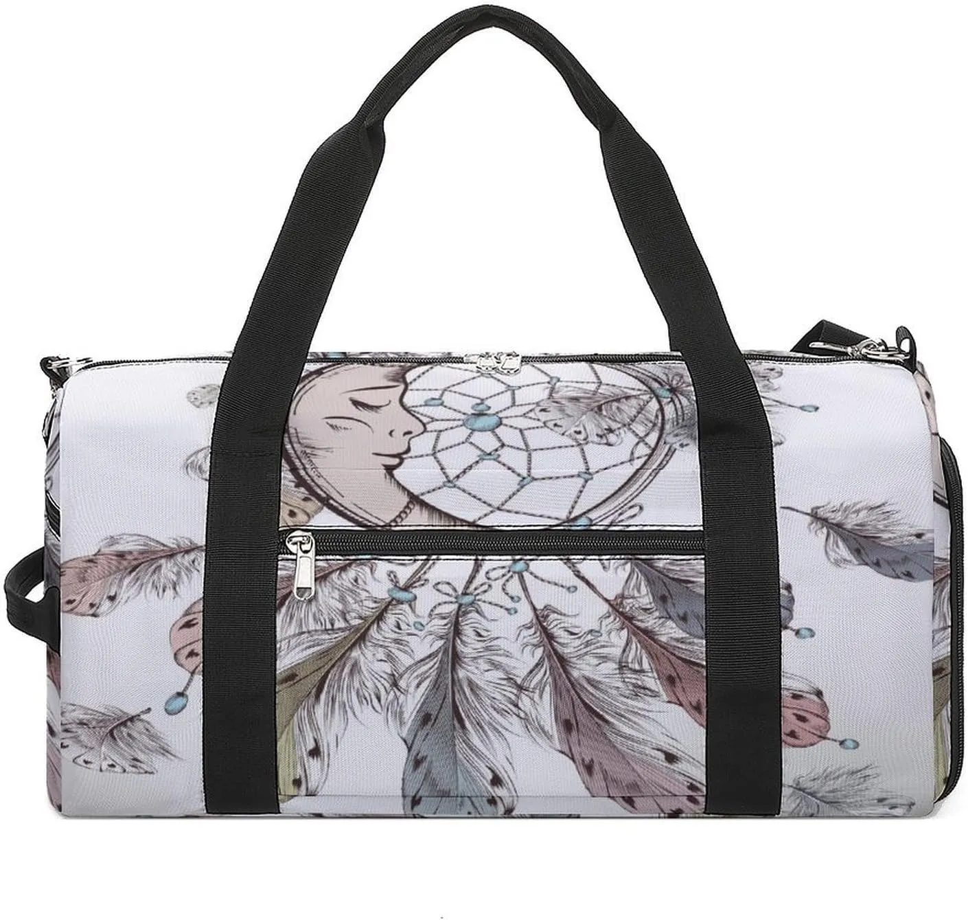 Sport Gym Duffel with Shoe Compartment Wet Pocket, Dream-catcher-print Shoulder Travel Bag for Women Men, style-4