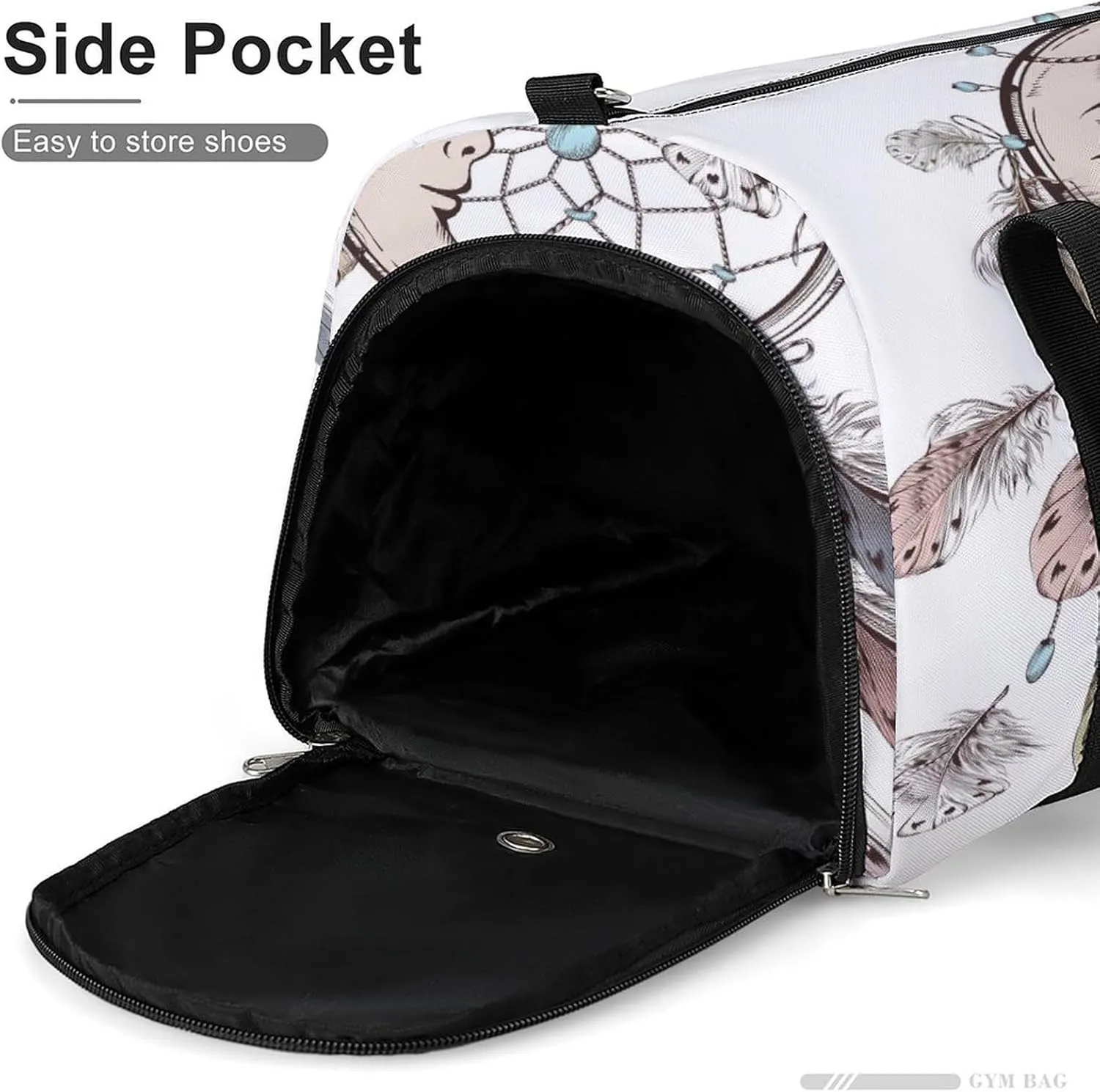 Sport Gym Duffel with Shoe Compartment Wet Pocket, Dream-catcher-print Shoulder Travel Bag for Women Men, style-4