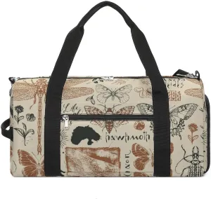 Sport Gym Duffel with Shoe Compartment Wet Pocket, Medicinal-herbs-texture Shoulder Travel Bag for Women Men, style-1