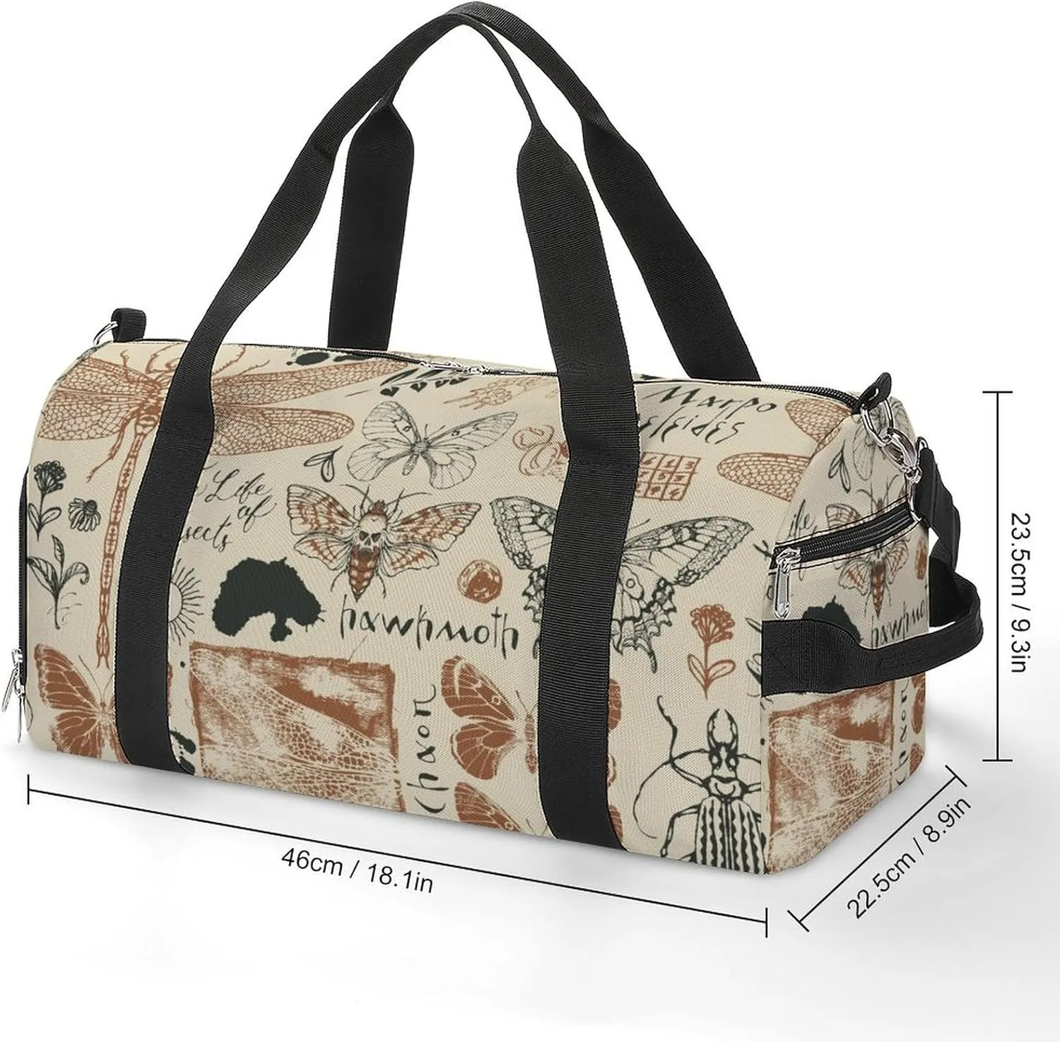 Sport Gym Duffel with Shoe Compartment Wet Pocket, Medicinal-herbs-texture Shoulder Travel Bag for Women Men, style-1