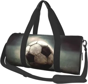 Sport Soccer Travel Duffle Bag for Men Women Sport Gym Bag Foldable Weekender Bag Carry on Overnight Bag for Travel Swimming Basketball