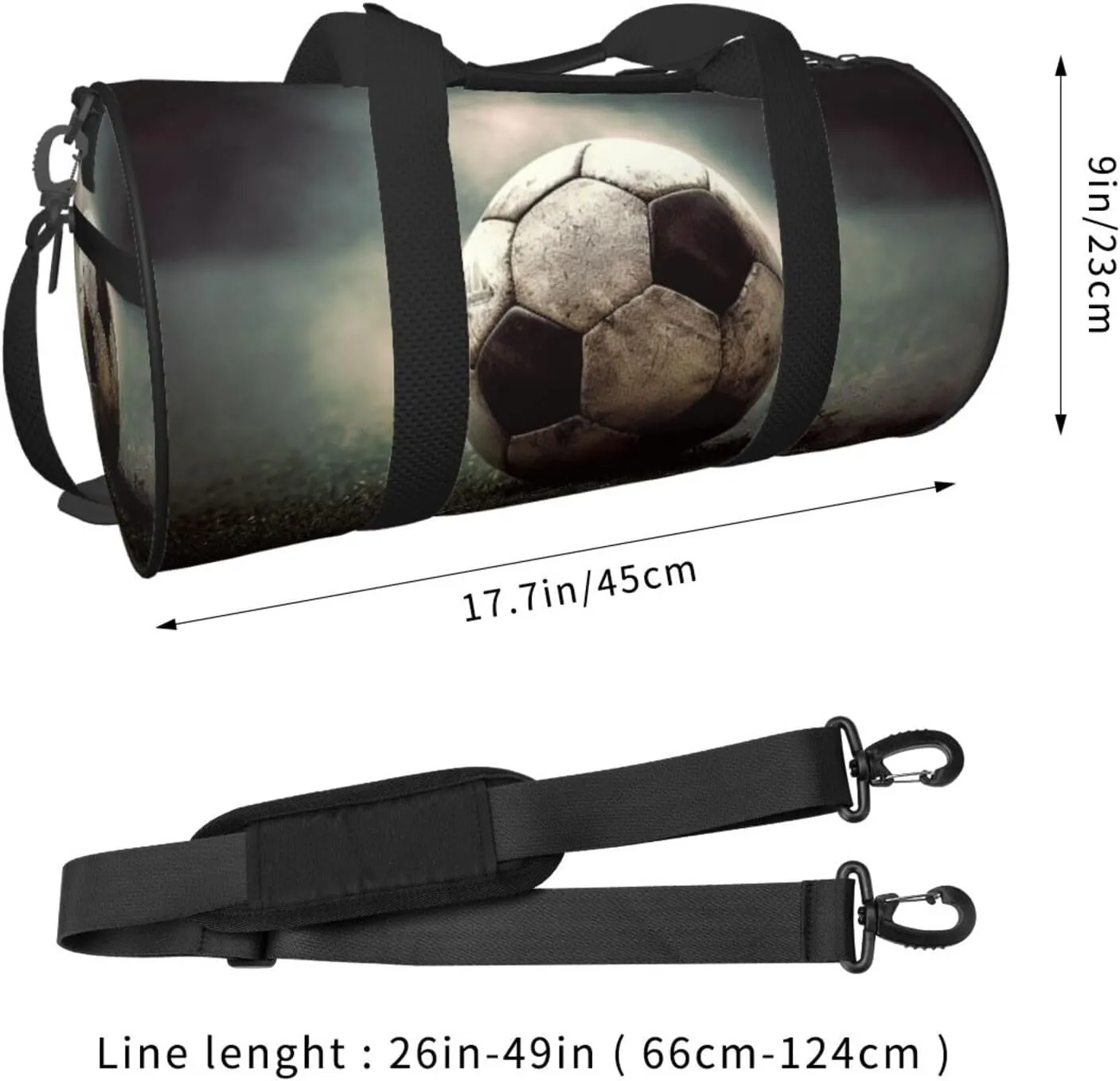 Sport Soccer Travel Duffle Bag for Men Women Sport Gym Bag Foldable Weekender Bag Carry on Overnight Bag for Travel Swimming Basketball