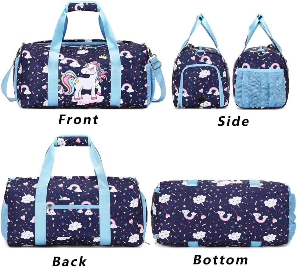 Sports Duffel Gym Dance BagTeen Gymnastics Overnight Weekender Travel Duffle Ballet Bags Sleepover Carry On Bag with Shoe Compartments for Boy Girls