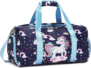 Sports Duffel Gym Dance BagTeen Gymnastics Overnight Weekender Travel Duffle Ballet Bags Sleepover Carry On Bag with Shoe Compartments for Boy Girls