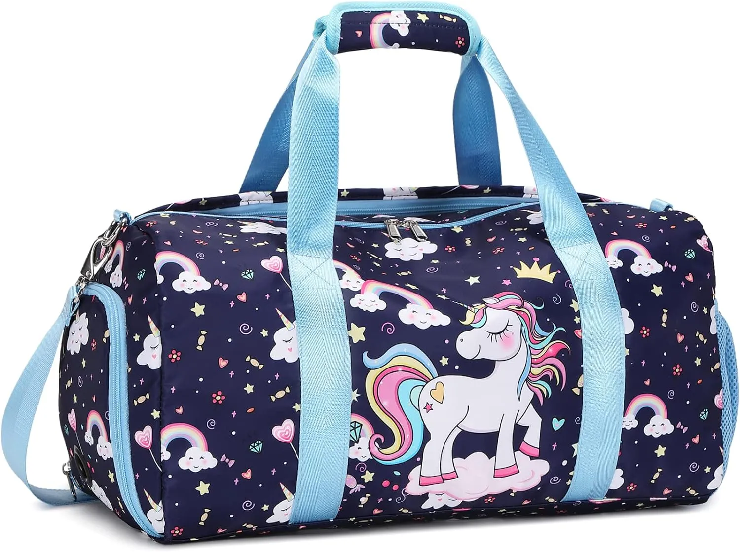 Sports Duffel Gym Dance BagTeen Gymnastics Overnight Weekender Travel Duffle Ballet Bags Sleepover Carry On Bag with Shoe Compartments for Boy Girls