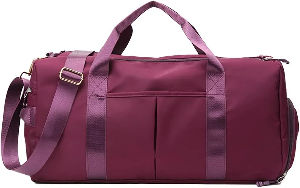 Sports Gym Bag Dance Bag Carry On Weekender Bag for Girls Teen Women, Waterproof Travel Duffle bag with Wet Pocket and Shoe Compartment (Bag Only, JazzberryJam)