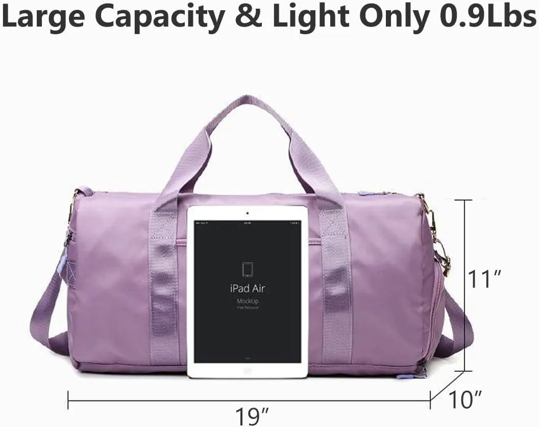Sports Gym Bag Dance Bag Carry On Weekender Bag for Girls Teen Women, Waterproof Travel Duffle bag with Wet Pocket and Shoe Compartment (Bag Only, JazzberryJam)