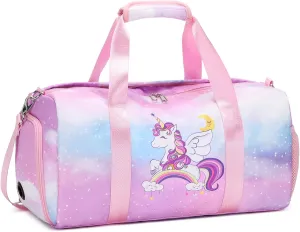 Sports Gym Bag for Girls Dance Duffle Gymnastics Overnight Weekender Bags Travel Sleepover Carry On Bag Ballet Bag with Shoe Compartments