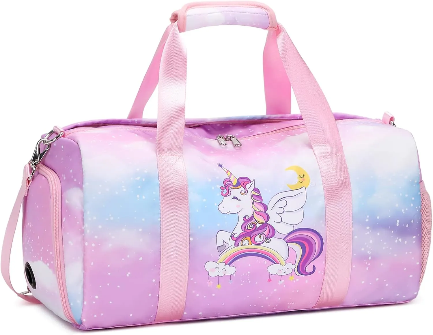 Sports Gym Bag for Girls Dance Duffle Gymnastics Overnight Weekender Bags Travel Sleepover Carry On Bag Ballet Bag with Shoe Compartments