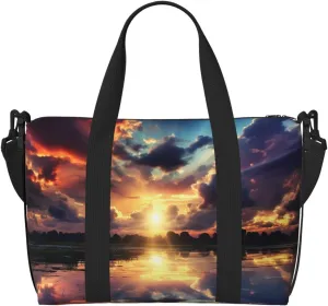 Sports Gym Bag for Women Men Travel Duffel Bag Tote Weekender Bag Carry on Overnight Bag for Travel Swimming Fitness Workout Sports Multicolor Sky Duffle Bag