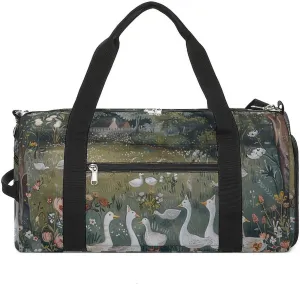 Sports Gym Bag for Women Men with Shoe And Wet Compartment Travel Duffel Bag Old English Garden Weekender Bag Carry on Overnight Bag for Swimming Fitness Workout Sport Duffle Bag