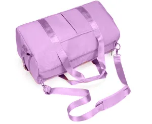 Sports Gym Bag For Women Or Men Travel Duffel Bag With Wet Pocket And Shoes Compartment For Training,Purple