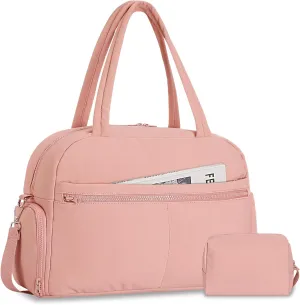 Sports Gym Bag for Women, Travel Duffle Bag with Shoe Compartment & Wet Pocket, Fitness Yoga Bag Weekender Overnight Bag Small