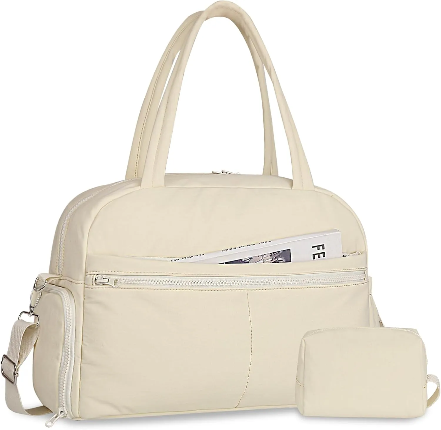 Sports Gym Bag for Women, Travel Duffle Bag with Shoe Compartment & Wet Pocket, Fitness Yoga Bag Weekender Overnight Bag Small