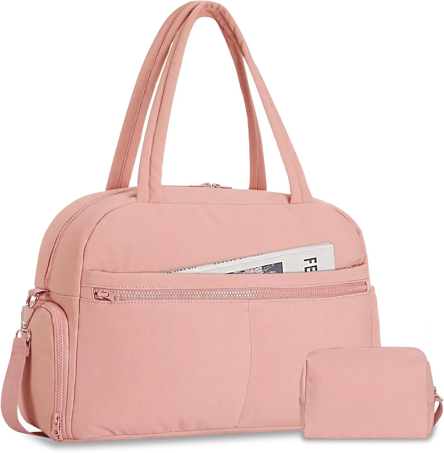 Sports Gym Bag for Women, Travel Duffle Bag with Shoe Compartment & Wet Pocket, Fitness Yoga Bag Weekender Overnight Bag Small