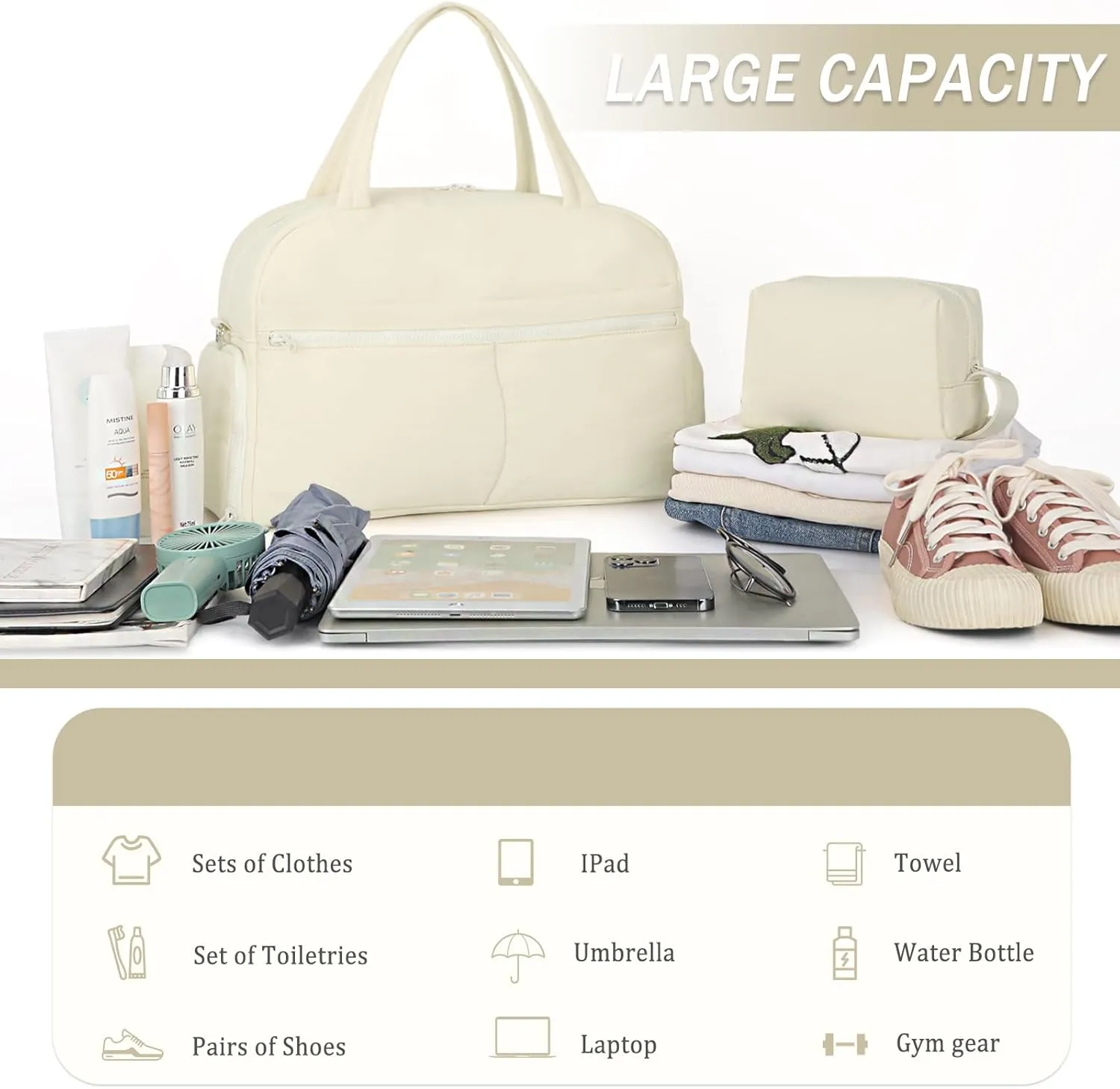 Sports Gym Bag for Women, Travel Duffle Bag with Shoe Compartment & Wet Pocket, Fitness Yoga Bag Weekender Overnight Bag Small