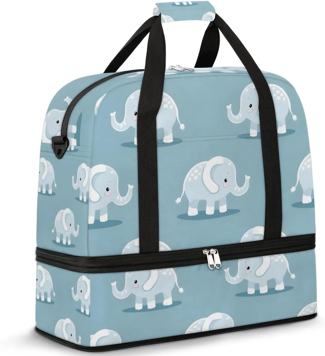 Sports Gym Bag with Wet Pocket & Shoe Compartment Personal Item Travel Bag Tote Bag for Men Women Calf elephants Duffle Bag for Travel Sports Fitness & Workout