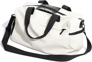 Sports Travel Duffel Bag Lightweight Weekender Overnight Yoga Bag Casual Daypack Fashion Tote Bag College (White)