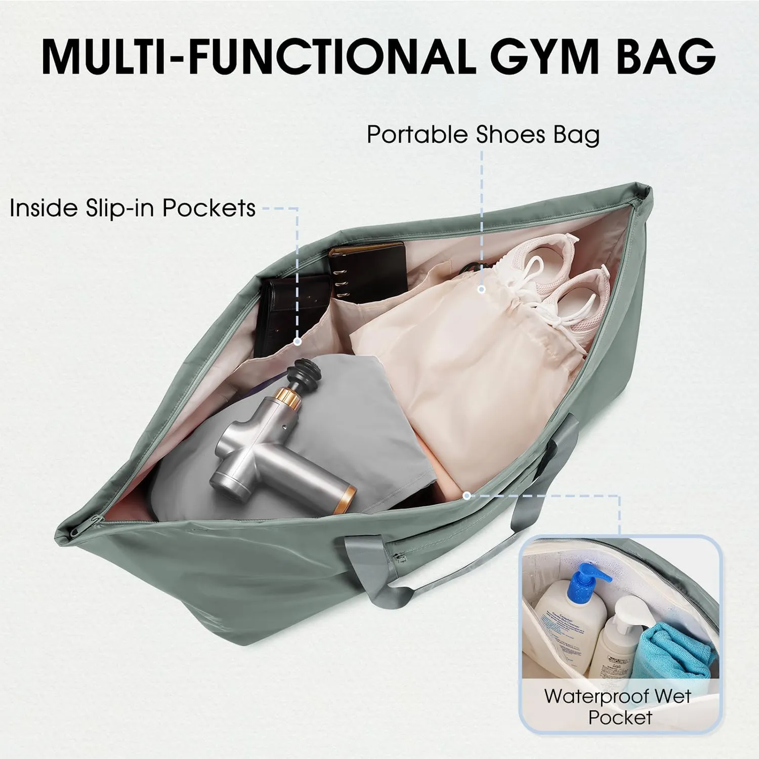 sportsnew Large Yoga Mat Bag with Shoes Compartment and Wet Pocket Ladies Pilates Gym Tote Bag with Yoga Mat Holder Strap for Women Men Workout Carrier Stuff Accessories