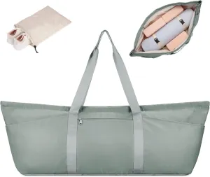 sportsnew Large Yoga Mat Bag with Shoes Compartment and Wet Pocket Ladies Pilates Gym Tote Bag with Yoga Mat Holder Strap for Women Men Workout Carrier Stuff Accessories