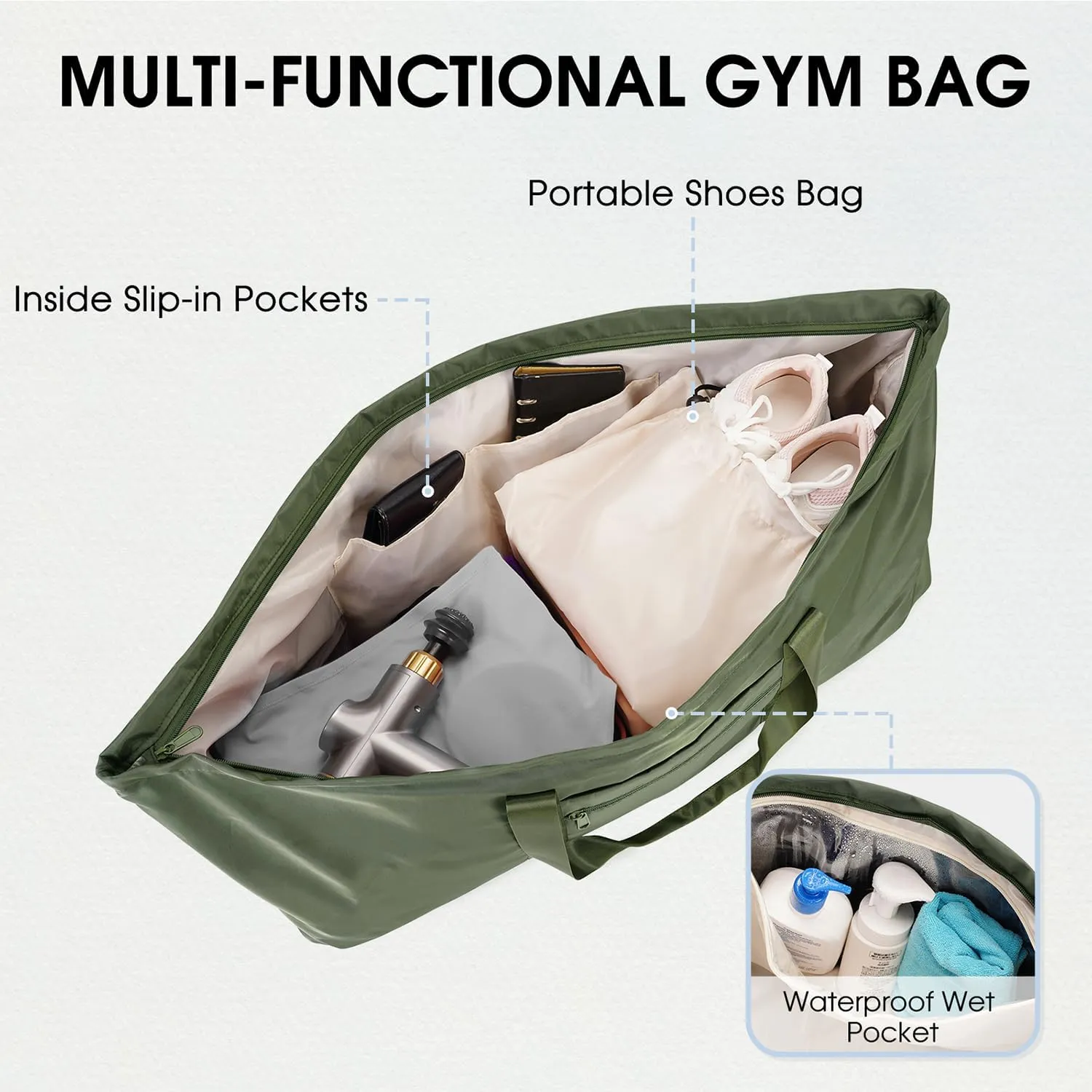 sportsnew Large Yoga Mat Bag with Shoes Compartment and Wet Pocket Ladies Pilates Gym Tote Bag with Yoga Mat Holder Strap for Women Men Workout Carrier Stuff Accessories