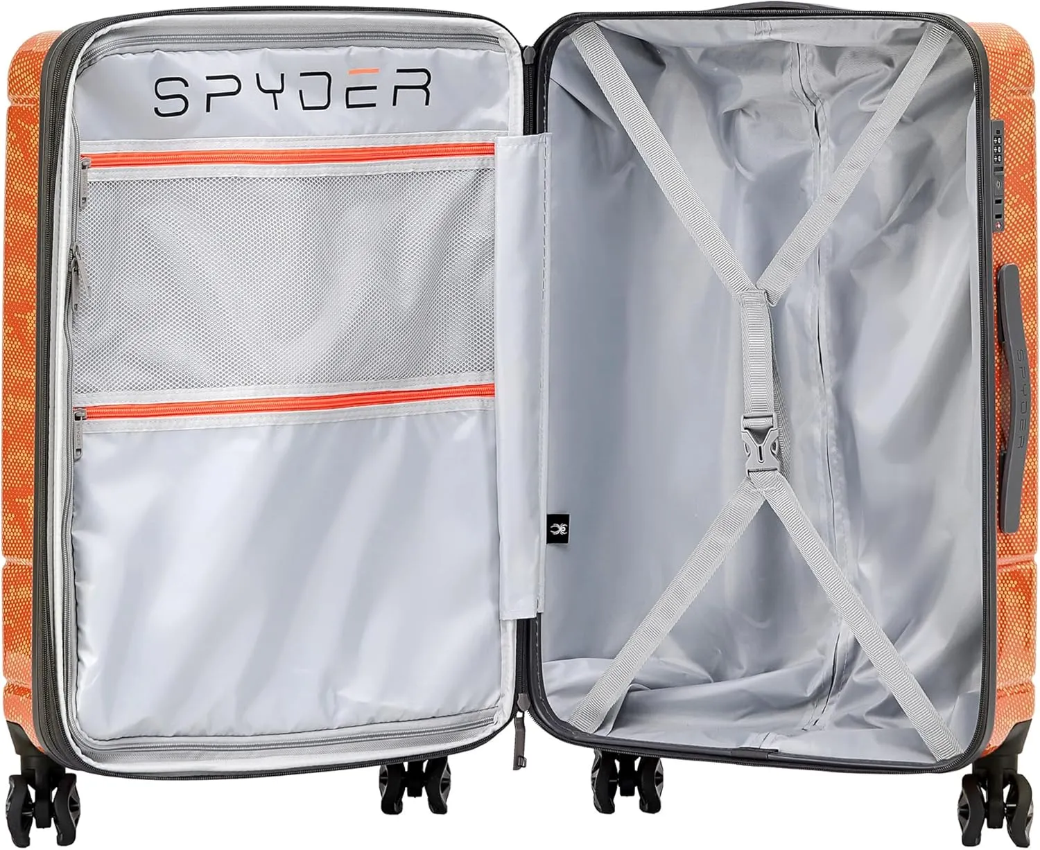 Spyder Matrix 3 Piece Luggage Set with 360° Spinner Wheels, TSA Approved Lock, (20 Inch, 25 Inch, 29 Inch), Orange