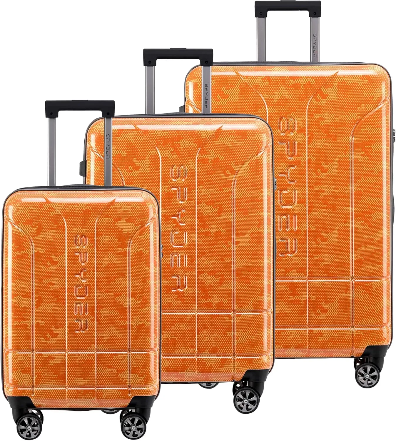 Spyder Matrix 3 Piece Luggage Set with 360° Spinner Wheels, TSA Approved Lock, (20 Inch, 25 Inch, 29 Inch), Orange