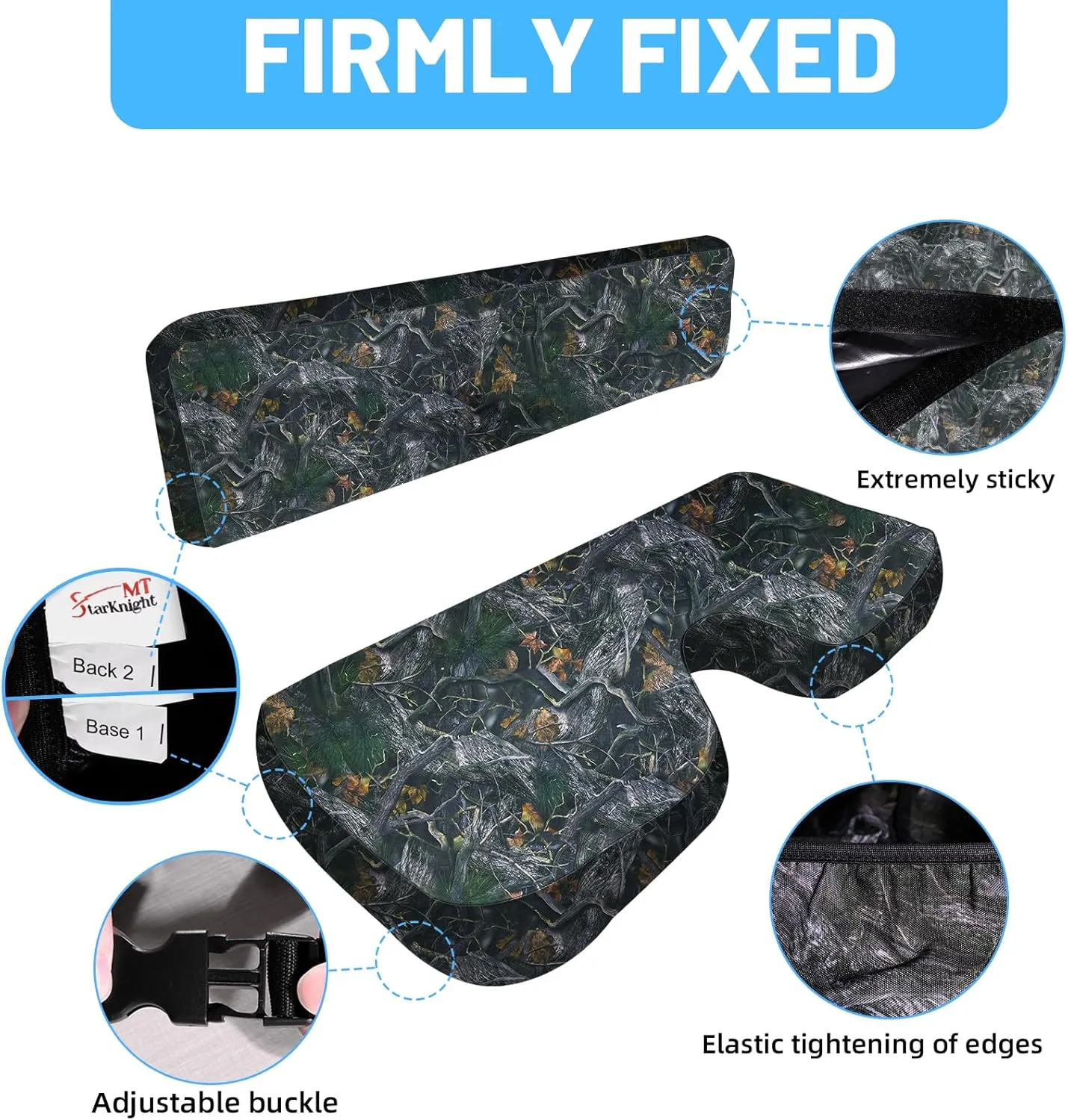 StarknightMT RTV Seat Cover Compatible with Kubota RTV 400 & RTV 500 UTV Seat Covers Waterproof TCamo Seat Cover