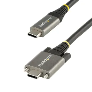 StarTech.com 3ft (1m) Side Screw Locking USB C Cable 10Gbps - USB 3.2 Gen 2 Type-C Cable - 100W (5A) Power Delivery Charging, DP Alt Mode - Dual Screw Lock - USB-C Cord Charge/Sync (USB31CCSLKV1M)