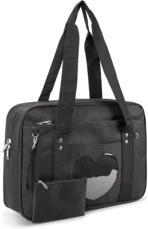 STEAMEDBUN Kawaii Ita Bag Japanese School Bag Cute Tote Bag Large Shoulder Anime Heart Purse