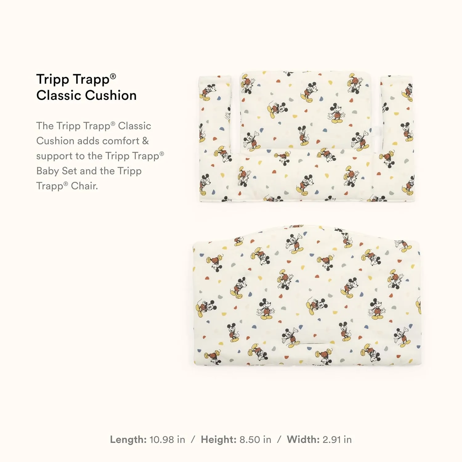 Stokke Tripp Trapp Classic Cushion 2, Mickey Celebration - Pair with Tripp Trapp Chair or High Chair for Support & Comfort - Machine Washable