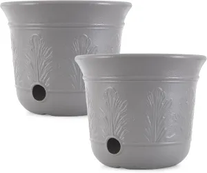Suncast 2 Pack 300 Foot Heavy Duty 5 Gallon Decorative Plastic Hose Pot for Expandable and Lightweight Hoses, Ideal for Garden, Patio and Backyard Use