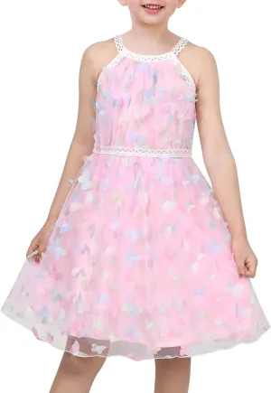 Sunny Fashion Girls Dress Turquoise Embroidered Halter Dress Party
