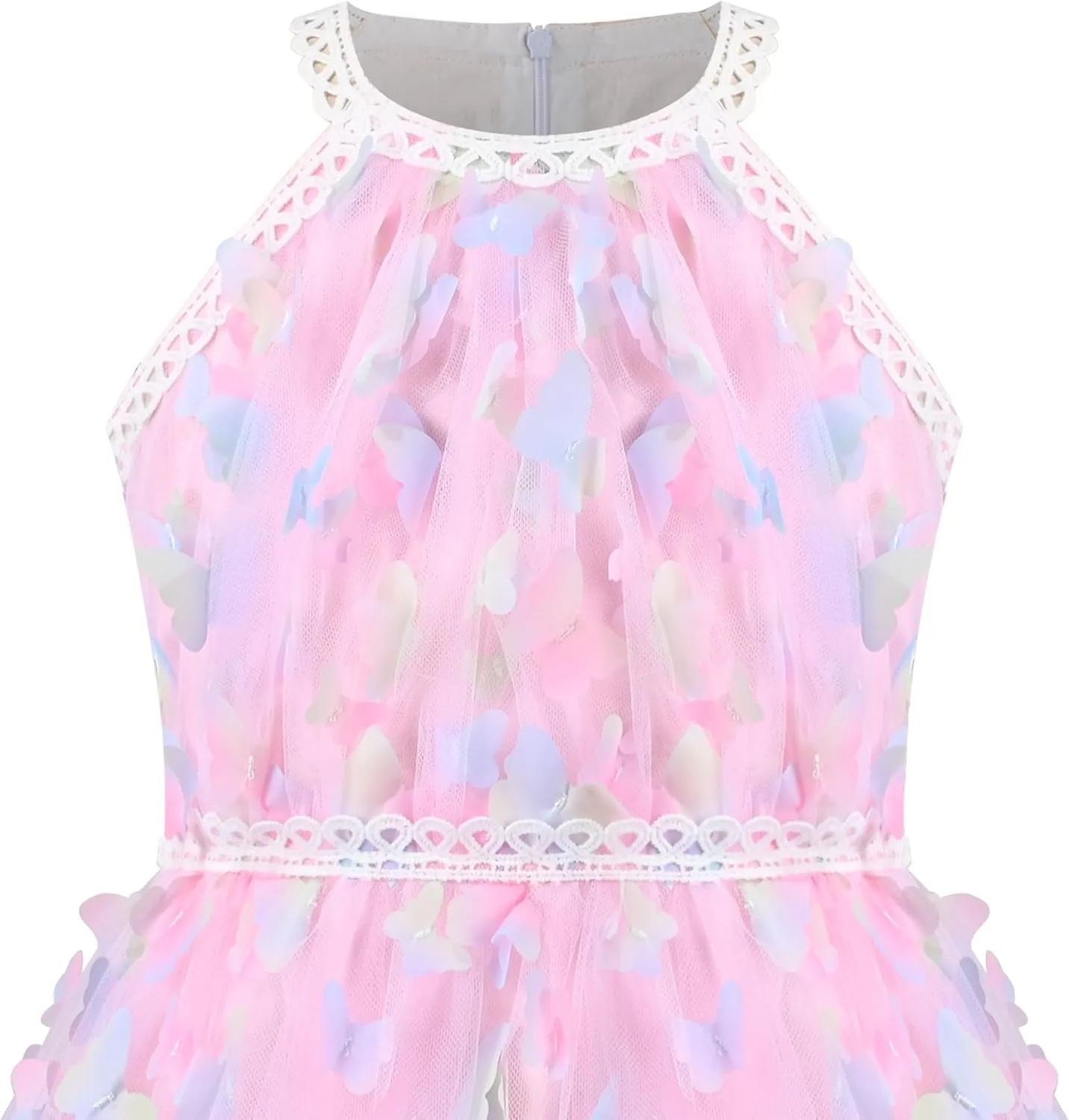 Sunny Fashion Girls Dress Turquoise Embroidered Halter Dress Party